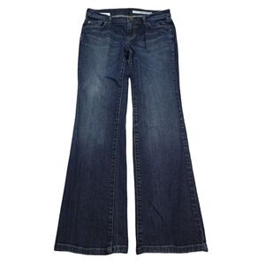 DKNY Jeans Womens 2R Blue Ludlow Flat Front Denim Flare Leg Casual Pants